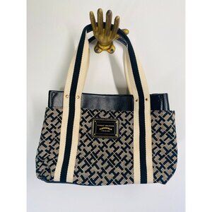 Tommy Hilfiger Black & Ivory Canvas Tote Bag